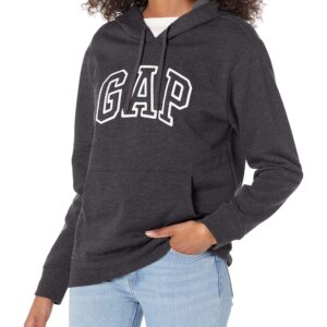 Sudadera con capucha y logotipo, Gris Carbón jaspeado
