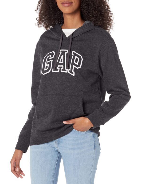 Sudadera con capucha y logotipo, Gris Carbón jaspeado